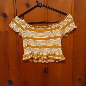 Yellow and White Striped Sky & Sparrow Top